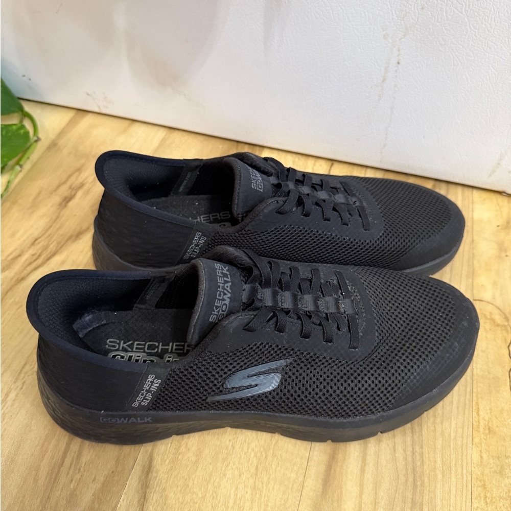 Skechers Black GOwalk Mesh Slip-On Sneakers - Picture 2 of 11